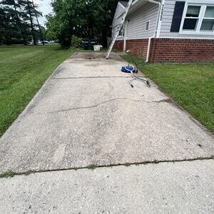 Driveway pressure washing before