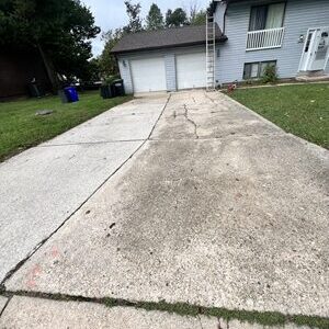 Driveway pressure washing before