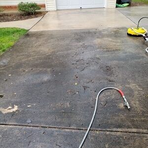 Driveway pressure washing before