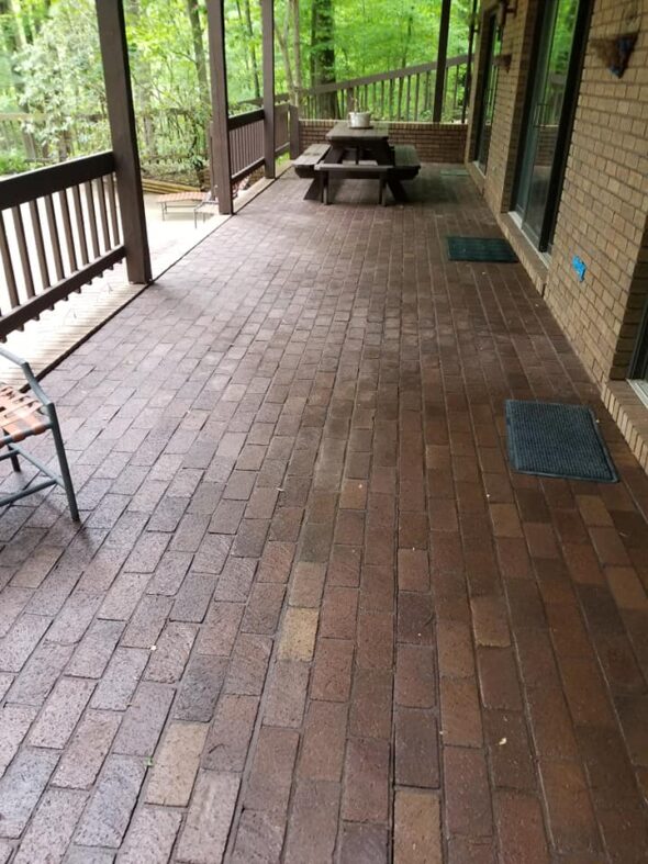 brick patio cleaning after