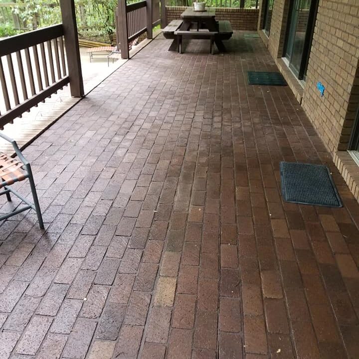 brick patio cleaning after