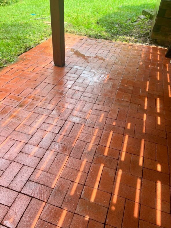 brick patio cleaning after 2