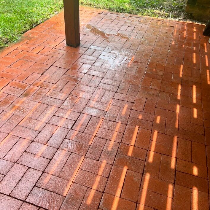 brick patio cleaning after 2