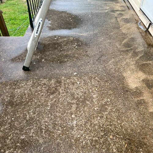 concrete patio cleaning before